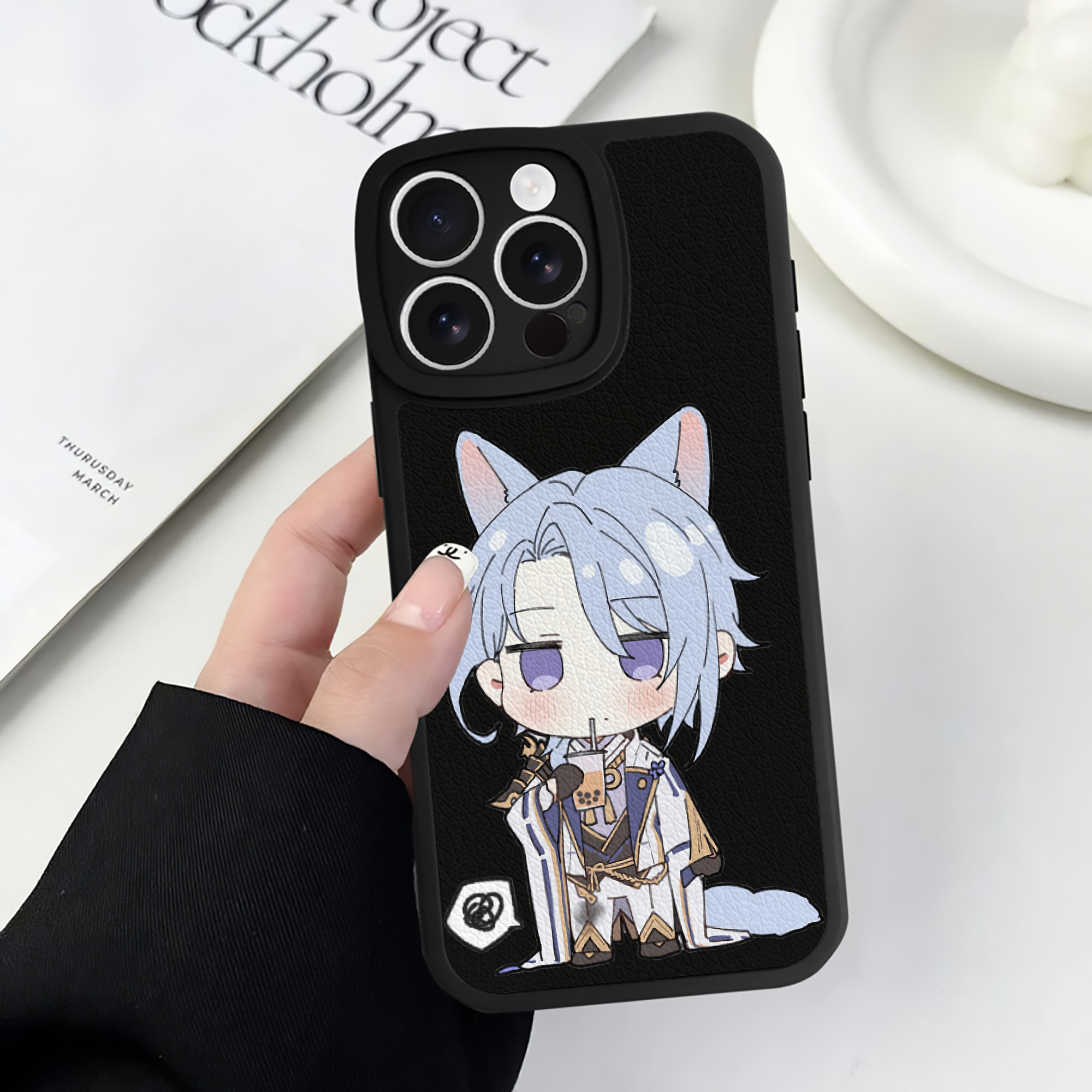 げんし神 神里綾人 かみさとあやと genshin Kamisato Ayato 【iPhone 16シリーズ対応】シリコンスマホケース（レザー調） 材質：シリコン